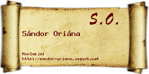Sándor Oriána névjegykártya